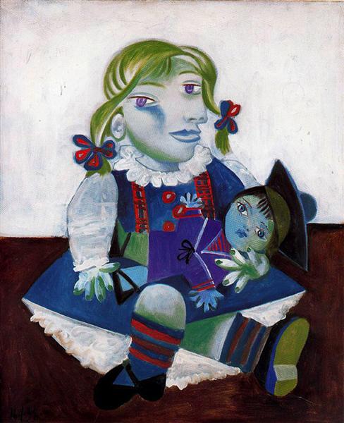 Pablo Picasso Oil Painting Portrait Of Maya With Her Doll